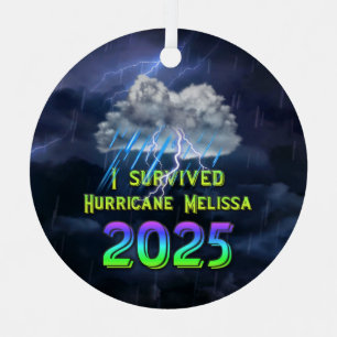 Ich überlebte den Hurrikan Melissa 2025 Ornament Aus Metall