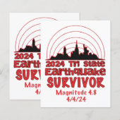 Ich überlebte den NYC Erdbeben Quake Tri Staat 202 (Vorne/Hinten)