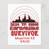 Ich überlebte den NYC Erdbeben Quake Tri Staat 202 (Rückseite)