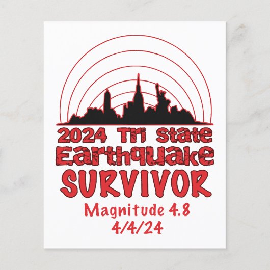 Ich überlebte den NYC Erdbeben Quake Tri Staat 202 (Vorderseite)
