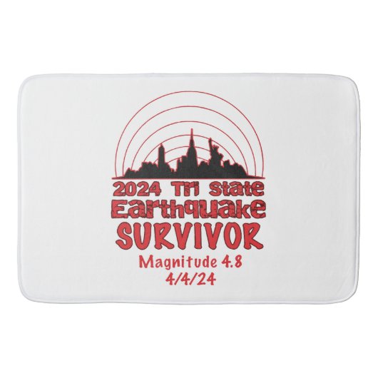 Ich überlebte den NYC Erdbeben Quake Tri Staat 202 Badematte (Vorderseite)