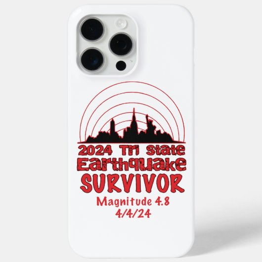 Ich überlebte den NYC Erdbeben Quake Tri Staat 202 Case-Mate iPhone Hülle (Rückseite)