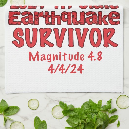 Ich überlebte den NYC Erdbeben Quake Tri Staat 202 Geschirrtuch (Gefaltet)