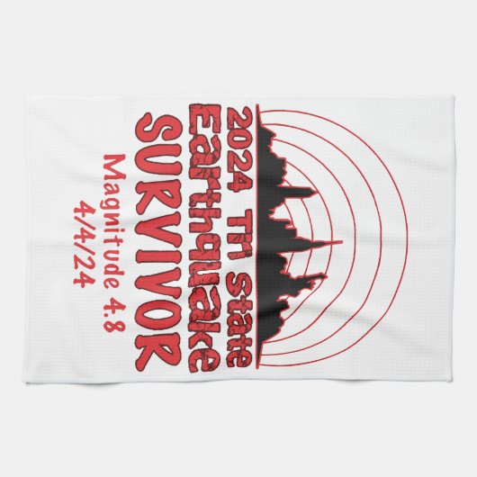 Ich überlebte den NYC Erdbeben Quake Tri Staat 202 Geschirrtuch (Horizontal)