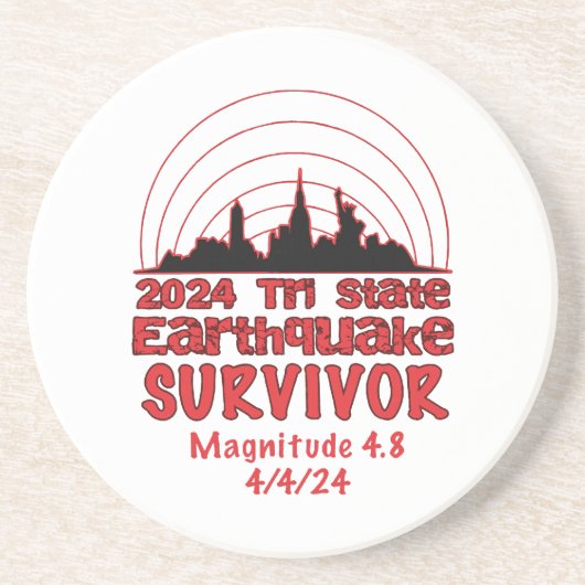 Ich überlebte den NYC Erdbeben Quake Tri Staat 202 Getränkeuntersetzer (Vorne)