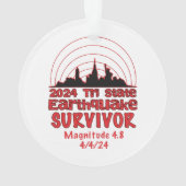 Ich überlebte den NYC Erdbeben Quake Tri Staat 202 Ornament (Rückseite)