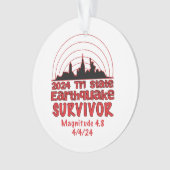Ich überlebte den NYC Erdbeben Quake Tri Staat 202 Ornament (Vorderseite)