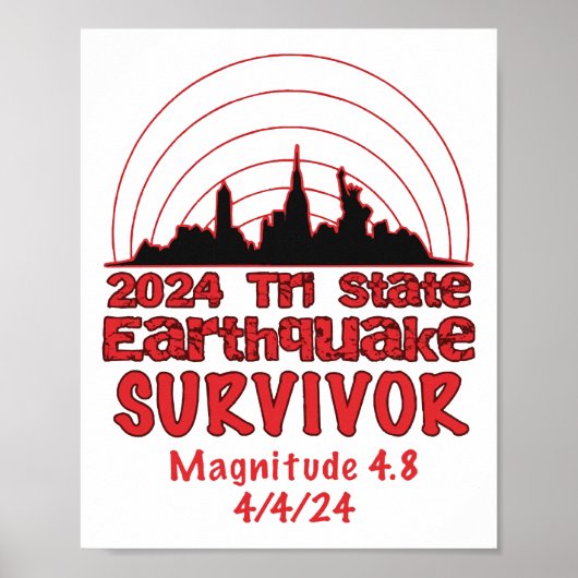 Ich überlebte den NYC Erdbeben Quake Tri Staat 202 Poster (Vorne)