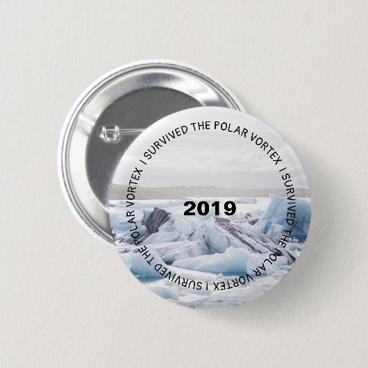 Ich überlebte den polaren Knopf der Turbulenz 2019 Button (Vorne & Hinten)