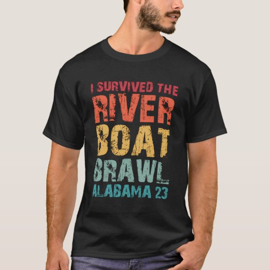 Ich überlebte den Riverboat Brawl Alabama Funny Mo T-Shirt (Vorderseite)