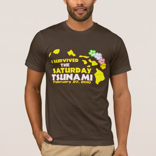 Ich überlebte den Samstag-Tsunami T-Shirt (Vorderseite)