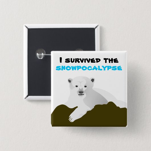 ich überlebte den Schnee Button (Vorne & Hinten)
