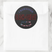 Ich überlebte den schwarzen Freitagsticker Runder Aufkleber (Tasche)