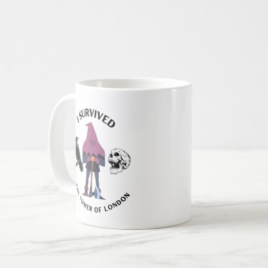 Ich überlebte den Tower von London Kaffeetasse (Vorderseite Links)