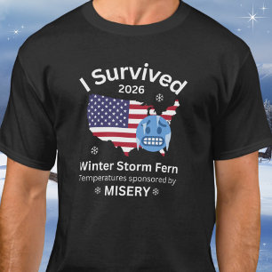 Ich überlebte den Wintersturm Fern Lustiges Elend T-Shirt