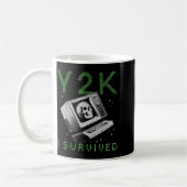 Ich überlebte den Y2k-Millennium-Bug, lustig retro Kaffeetasse (Links)