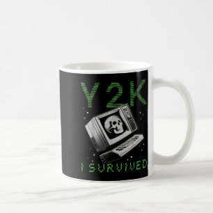 Ich überlebte den Y2k-Millennium-Bug, lustig retro Kaffeetasse