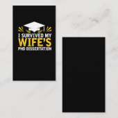 Ich überlebte der PhD-Abhandlung meiner Ehefrau Visitenkarte (Vorne/Hinten)