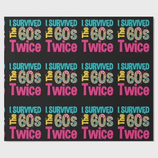 Ich überlebte die 60er zwei Mal Apparel 60th Gebur Geschenkpapier (Flach)