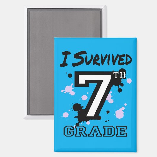 Ich überlebte die 7. Klasse Magnet (Vorderseite/Rückseite)