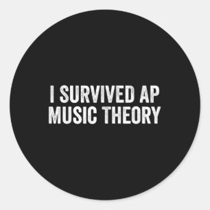 Ich überlebte die Ap Music Theory Funny Ap Prüfung Runder Aufkleber