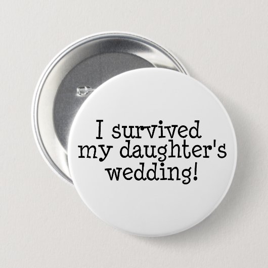 Ich überlebte die besonders angefertigte Hochzeit Button (Vorne & Hinten)