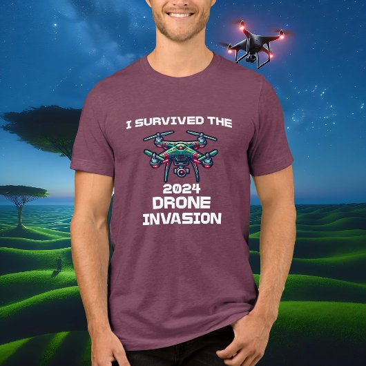 Ich überlebte die Drohneninvasion 2024 Tri-Blend Shirt