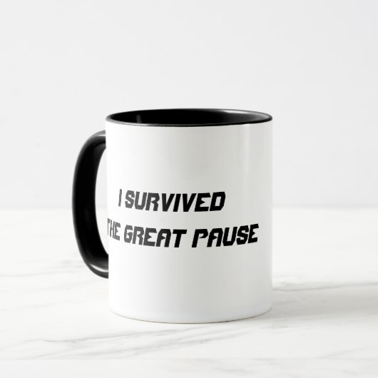 Ich überlebte die große Pause Tasse (Vorderseite Links)