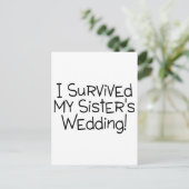Ich überlebte die Hochzeit meiner Schwester schwar Postkarte (Stehend Vorderseite)