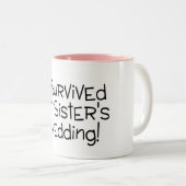 Ich überlebte die Hochzeits-Schwarzes meiner Zweifarbige Tasse (VorderseiteRechts)