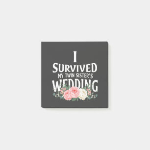 Ich überlebte die Hochzeitspaare meiner Schwester Post-it Klebezettel