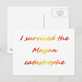 Ich überlebte die Maya-Katastrophe 2012 Postkarte (Vorne/Hinten)