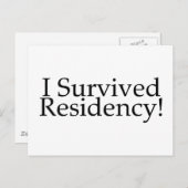 Ich überlebte die Residenz! Postkarte (Vorne/Hinten)