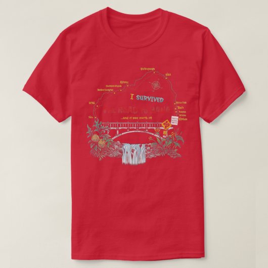Ich überlebte die Straße zum Hawaiianischen Strand T-Shirt (Design vorne)