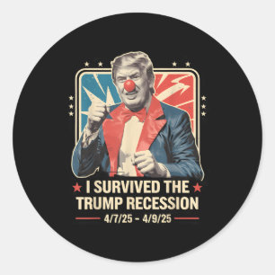 Ich überlebte die Trump-Rezession Lustig Vintage 6 Runder Aufkleber
