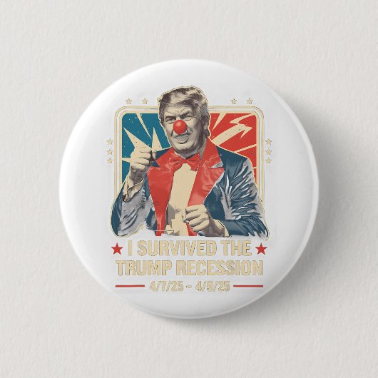 Ich überlebte die Trump-Rezession witziger Vintage Button (Vorderseite)