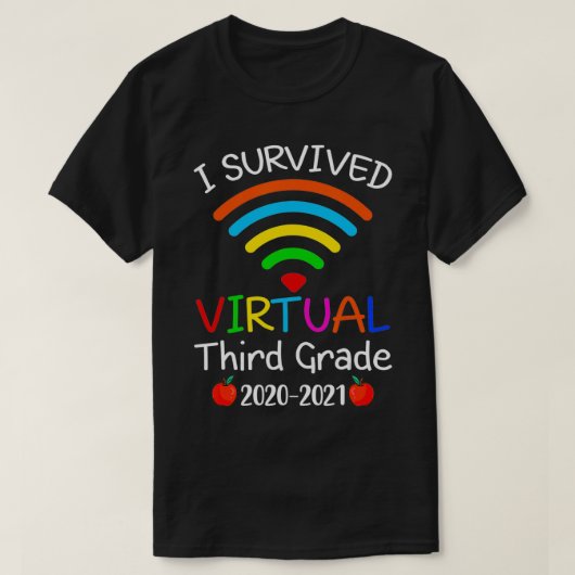 Ich überlebte die virtuelle 3. Klasse Ende des Jah T-Shirt (Design vorne)