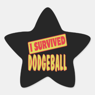ICH ÜBERLEBTE DODGEBALL Stern-Aufkleber