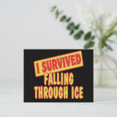 ICH ÜBERLEBTE DURCH EIS. POSTKARTE (Stehend Vorderseite)