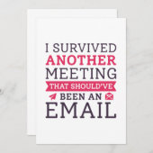 Ich überlebte ein anderes Meeting Dankeskarte (Vorne/Hinten)