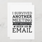 Ich überlebte ein anderes Meeting Dankeskarte (Vorne/Hinten)