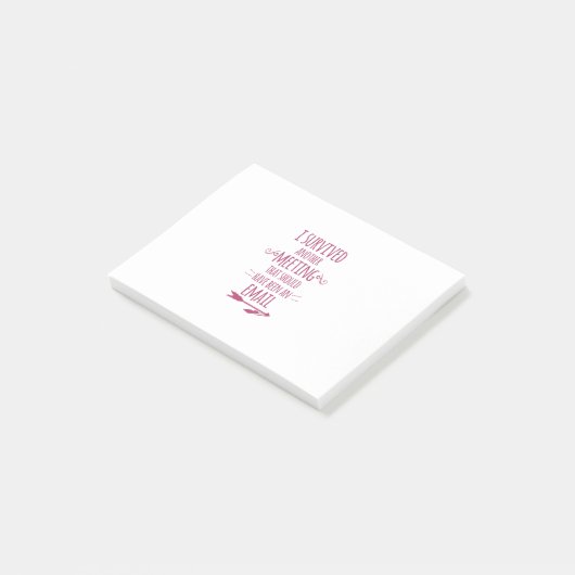 Ich überlebte eine andere Sitzung Post-it Klebezettel (angewinkelt)