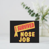 ICH ÜBERLEBTE EINE NOSE ARBEIT POSTKARTE (Stehend Vorderseite)