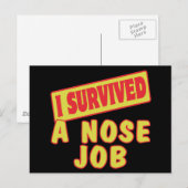 ICH ÜBERLEBTE EINE NOSE ARBEIT POSTKARTE (Vorne/Hinten)