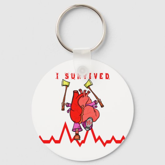 Ich überlebte einen Herzinfarkt Schlüsselanhänger (Vorderseite)