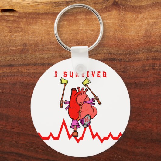 Ich überlebte einen Herzinfarkt Schlüsselanhänger (Vorderseite)
