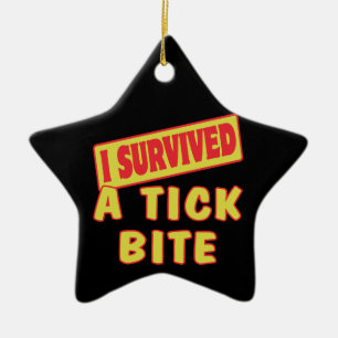 ICH ÜBERLEBTE EINEN TICKPLATZ KERAMIK ORNAMENT