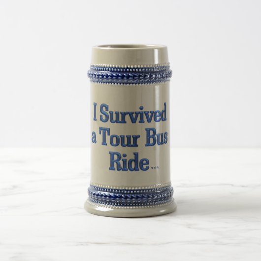 Ich überlebte einen Tour Bus Ride stein Bierglas (Mittel)