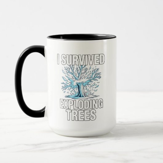 Ich überlebte explodierende Bäume Mittlerer Westen Tasse (Links)