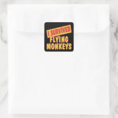 ICH ÜBERLEBTE FLYING MONKEYS QUADRATISCHER AUFKLEBER (Tasche)